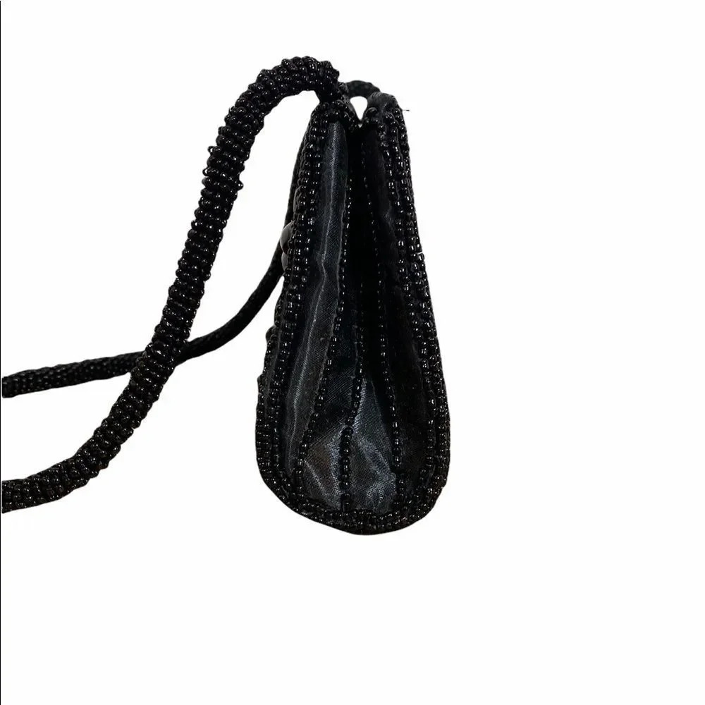 Bijoux Terner Vintage Black Beaded Special Occasion Clutch Handbag - Picture 4 of 5